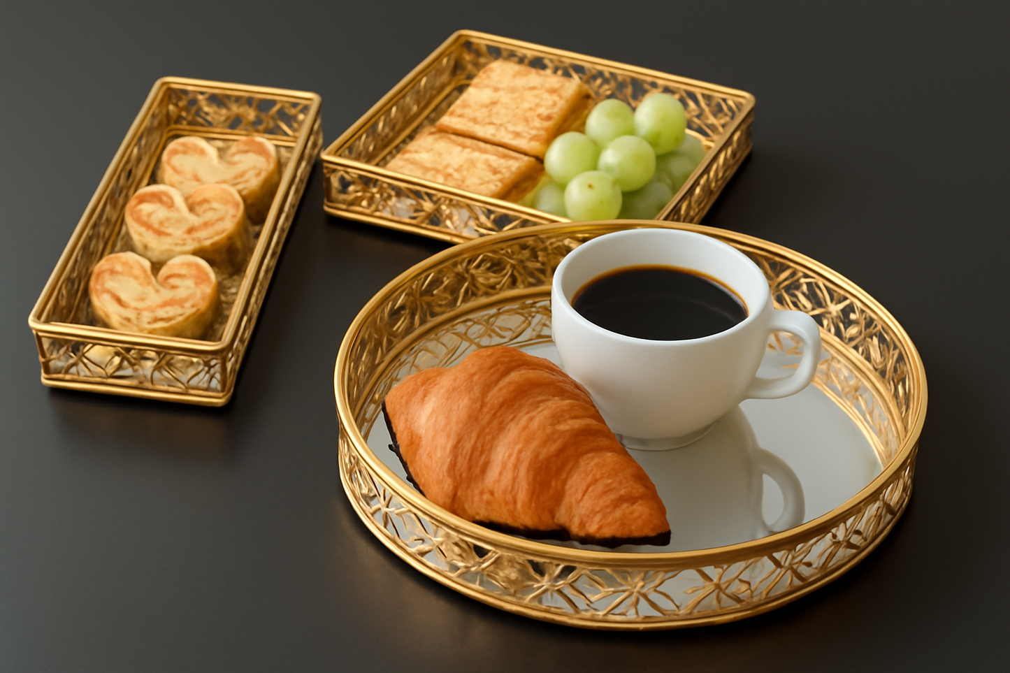 Mirror Tray For Serving Dessert, Frutis Bathroom Tray
