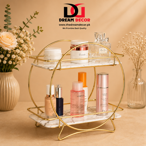2 Tier Round Cosmetic Storage Rack