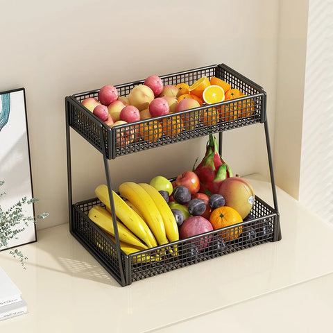 Multipurpose Tiered Metal Kitchen Storage Organizer