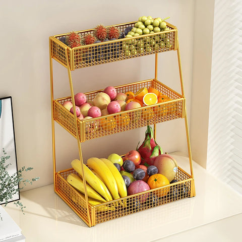 Multipurpose Tiered Metal Kitchen Storage Organizer