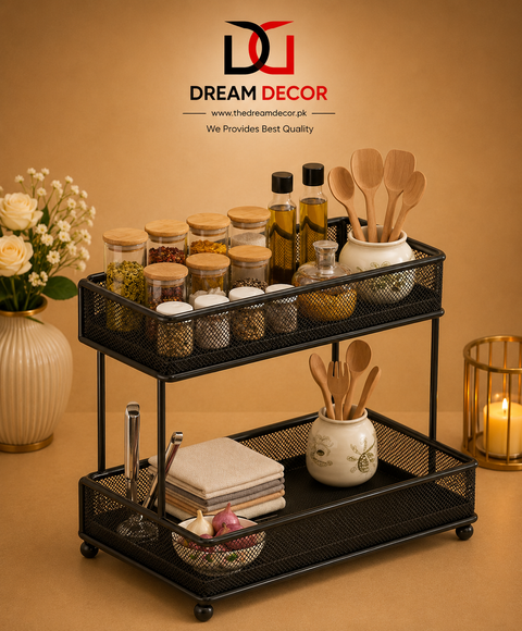 Metal Mesh Makeup & Countertop Organizer