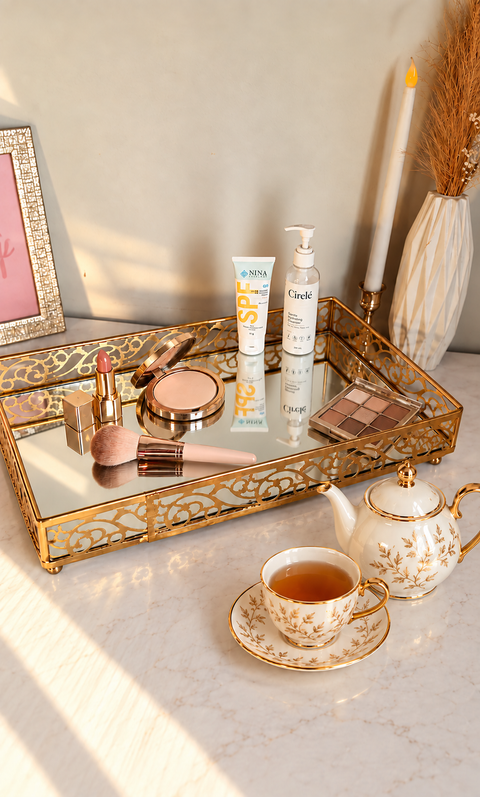 Vanity Trays for serving , makeup organizer