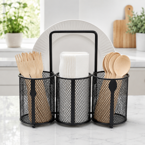 3-Compartment Party Tableware Organizer