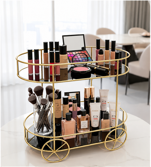 3-Piece Beauty & Jewelry Organizer Set – Premium Gold Collection