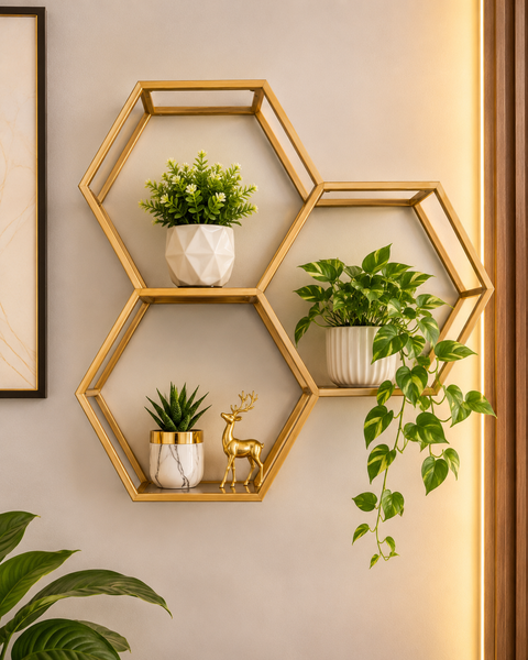 Geometric Wall Display Shelf
