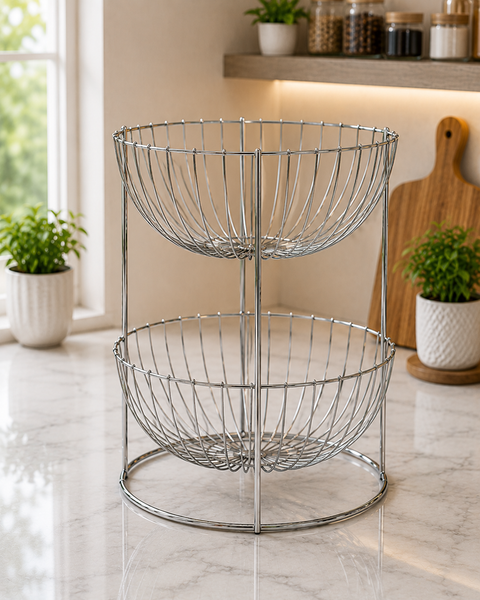 3-Tier Metal Fruit Basket Stand | Kitchen Countertop Fruit Organizer