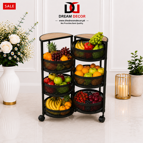 Modern 4-Tier Rolling Storage Trolley