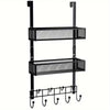 Premium Over-the-Door Organizer Rack with Storage Shelves & Hooks