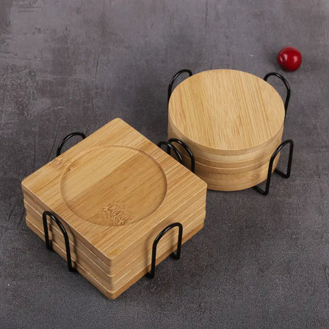 Premium Ceramic Coasters with Metal Holder – Set of 6