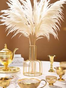 1pc Metal Flower Vase With Transparent Tube