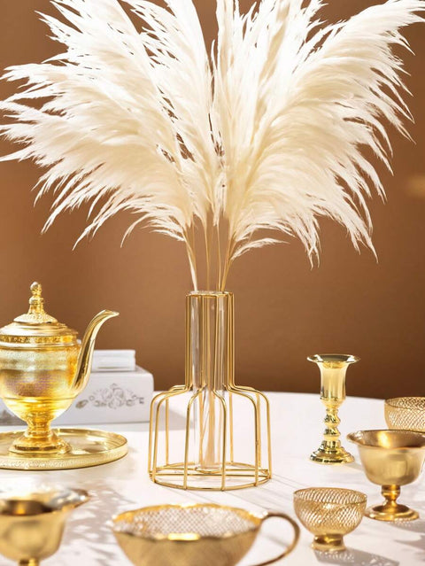 1pc Metal Flower Vase With Transparent Tube