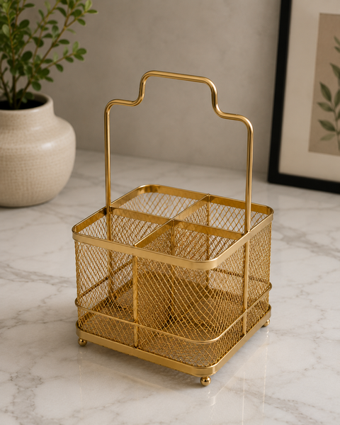 Luxury Golden Cutlery Holder & Utensil Organizer