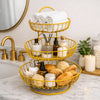 3-Tier Golden Wall Hanging Kitchen Organizer Rack
