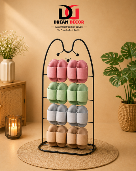 5-Tier Metal Slipper Stand – Modern Entryway Shoe Organizer