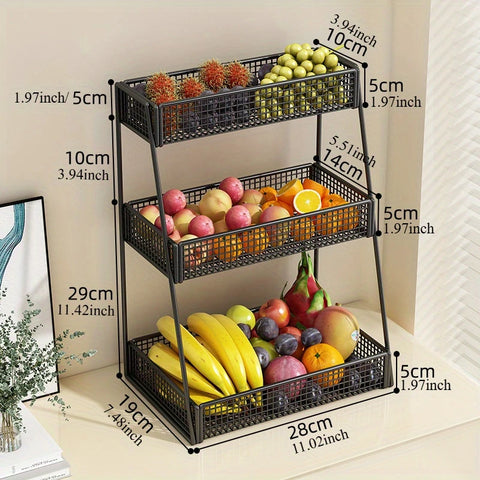 Multipurpose Tiered Metal Kitchen Storage Organizer