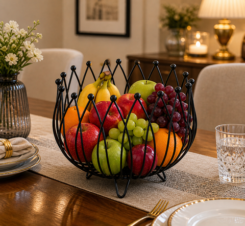 Geometric Metal Wire Fruit Basket