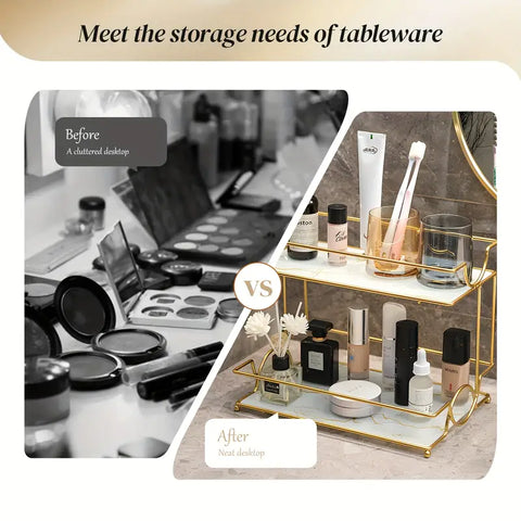 Premium Metal Makeup Organizer – 2 Tier