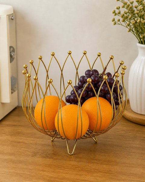 Geometric Metal Wire Fruit Basket