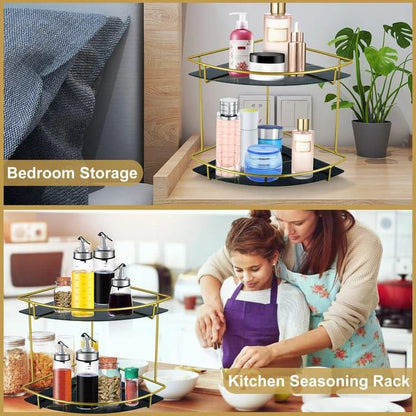 2 Tier Metal Corner Countertop Organizer