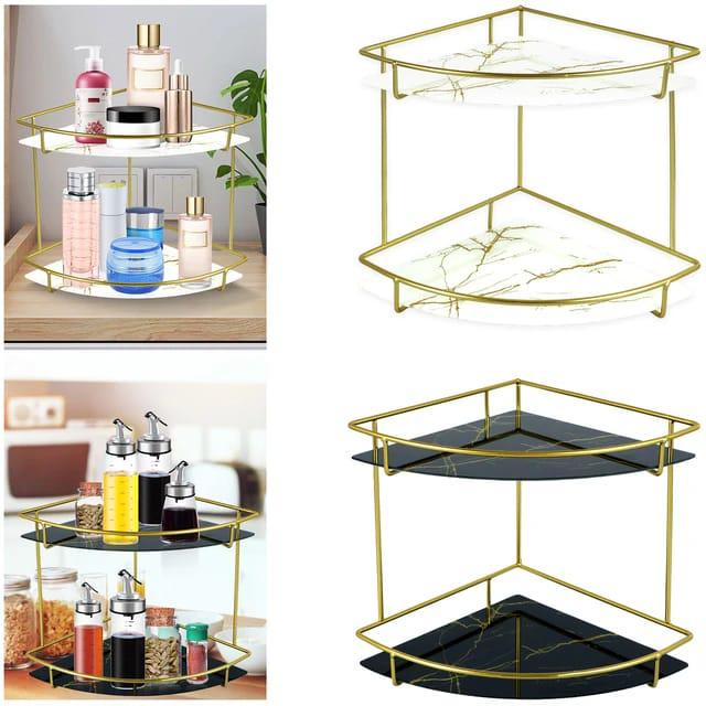 2 Tier Metal Corner Countertop Organizer