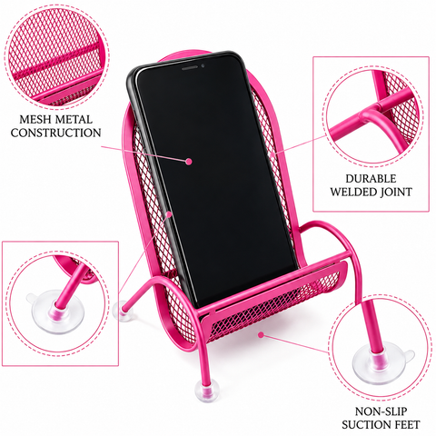 Premium Metal Mobile Phone Stand – Black