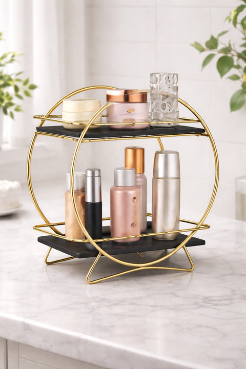 2 Tier Round Cosmetic Storage Rack