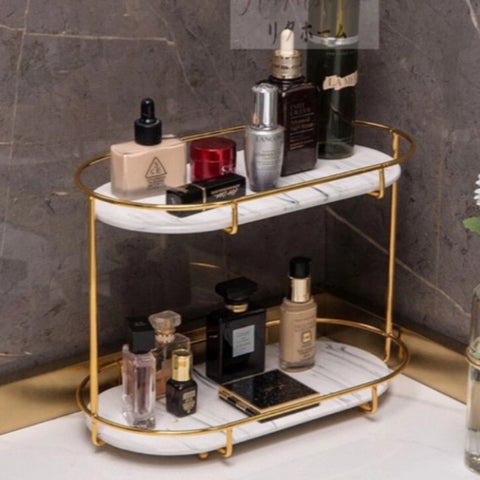 2 Tier Oval Shaped Cosmetic Rack Stand