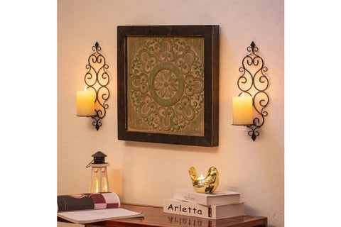 Wall Candle Holder Decorative Black Candle