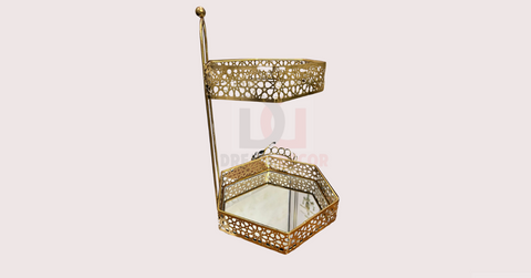 2 tier glass base Organiser for Decor