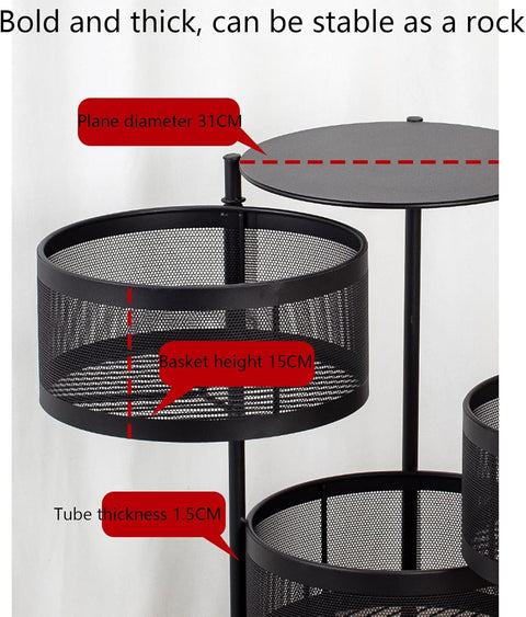 3-Tier Metal Vegetable Trolley