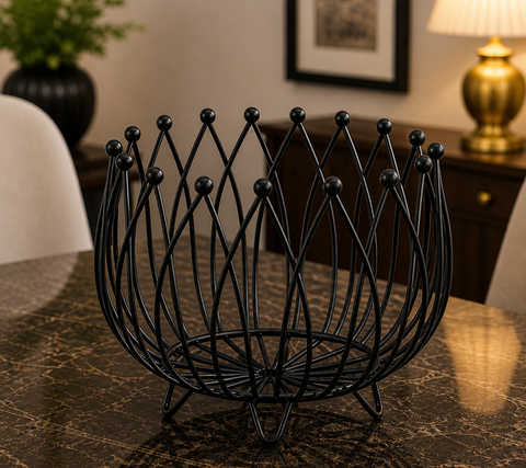 Geometric Metal Wire Fruit Basket