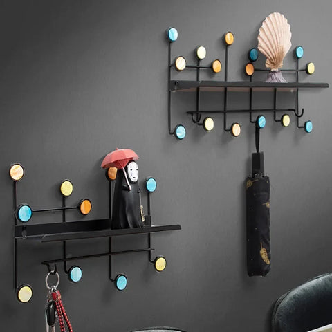 Wall Mounted Coat Rack with Shelf & Hooks | Decorative Entryway Organizer