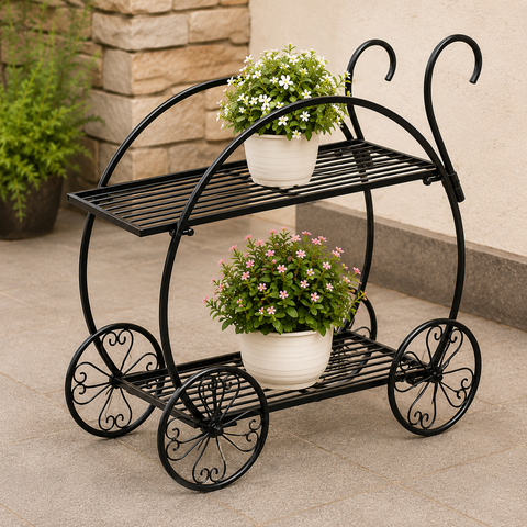 Decorative Metal Flower Cart / Bicycle Plant Stand