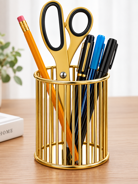 Luxury Gold Makeup Organizer Set with Free Brush Holder