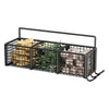 3-Compartment Wall Mounted Kitchen Storage Basket with Dual Hooks