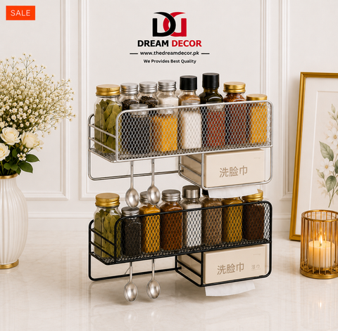 Wall-Mounted Metal Spice Rack
