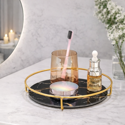 Make-up Organizer Tray, Decorative Glass Vanity Perfume Tray
