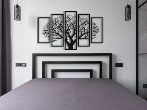 5-Panel Metal Tree Wall Art