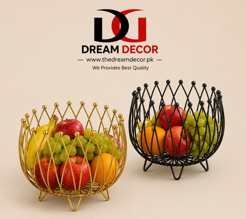 Geometric Metal Wire Fruit Basket