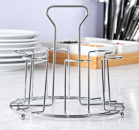 Premium 6-Glass Holder & Storage Rack