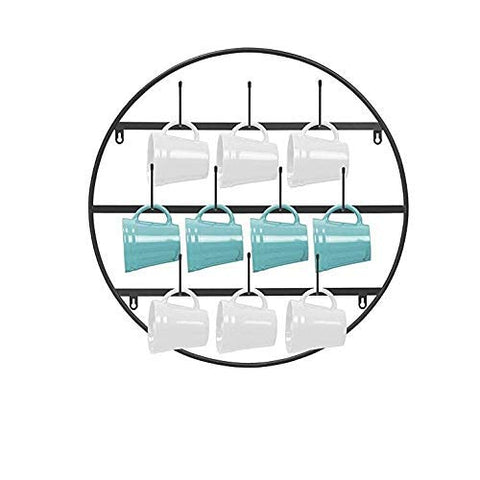 Wall Mounted cup Holder Rack with 10 Hooks
