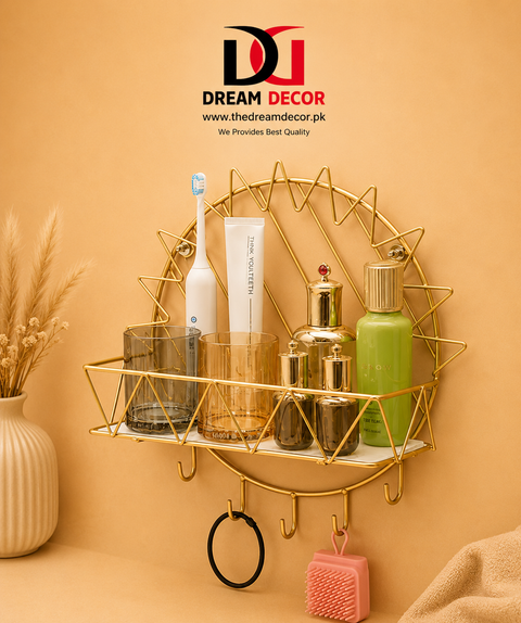 Bathroom Shelf Wall Mounted Metal Towel Rack