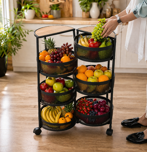 Modern 4-Tier Rolling Storage Trolley