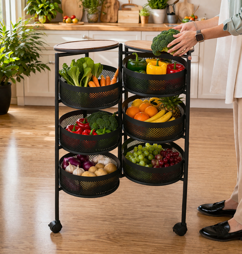 Modern 4-Tier Rolling Storage Trolley