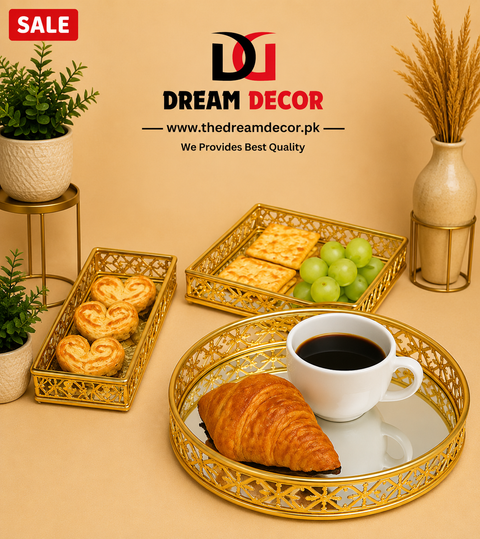 Mirror Tray For Serving Dessert, makeup Tray