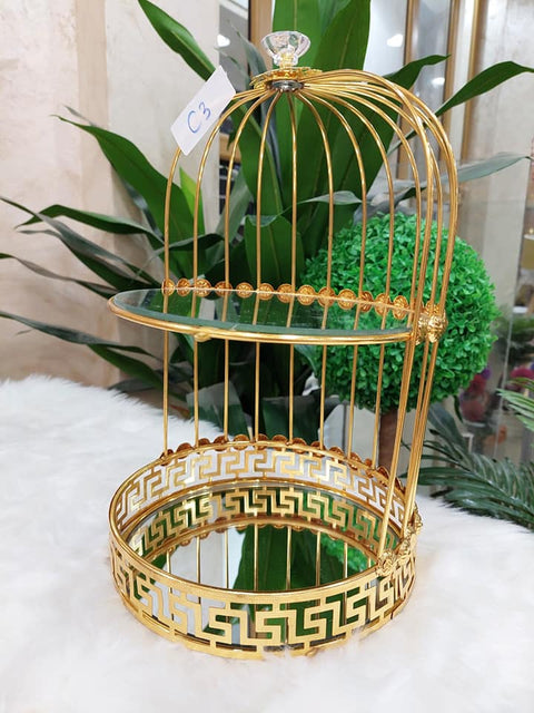 Makeup Organizer, Metal Bird Cage Shaped