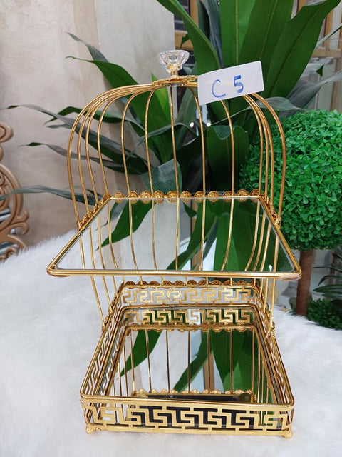 Makeup Organizer, Metal Bird Cage Shaped