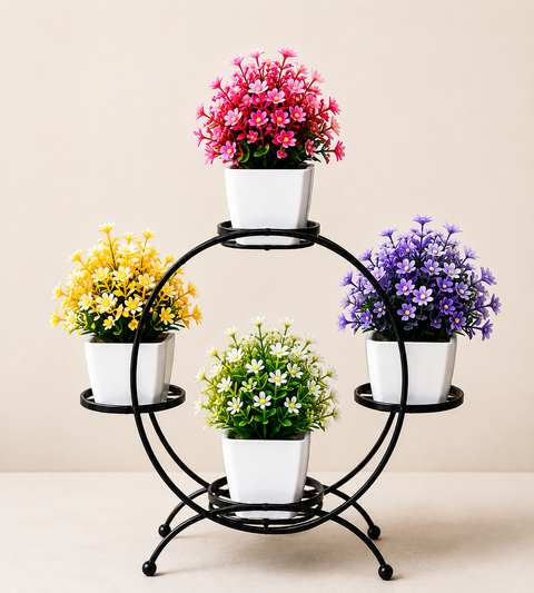 4-Tier Metal Flower Pot Stand