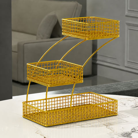3-Tier Golden Vegetable & Fruit Rack