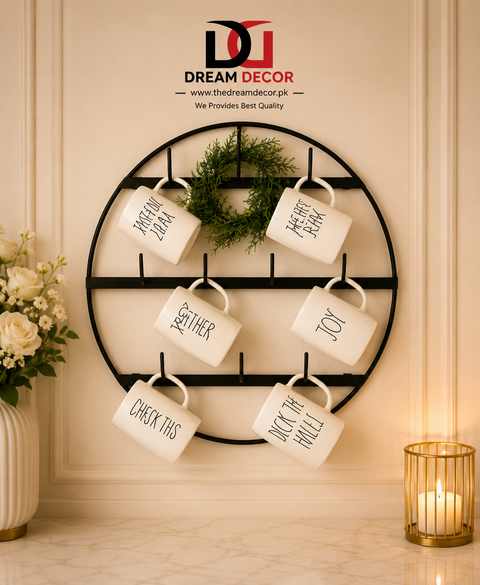 Wall Mounted cup Holder Rack with 10 Hooks
